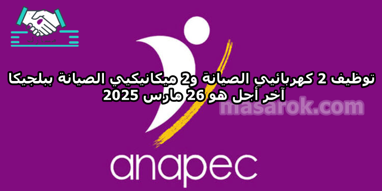 توظيف 2 كهربائيي الصيانة و2 ميكانيكيي الصيانة ببلجيكا، آخر أجل هو 26 مارس 2025